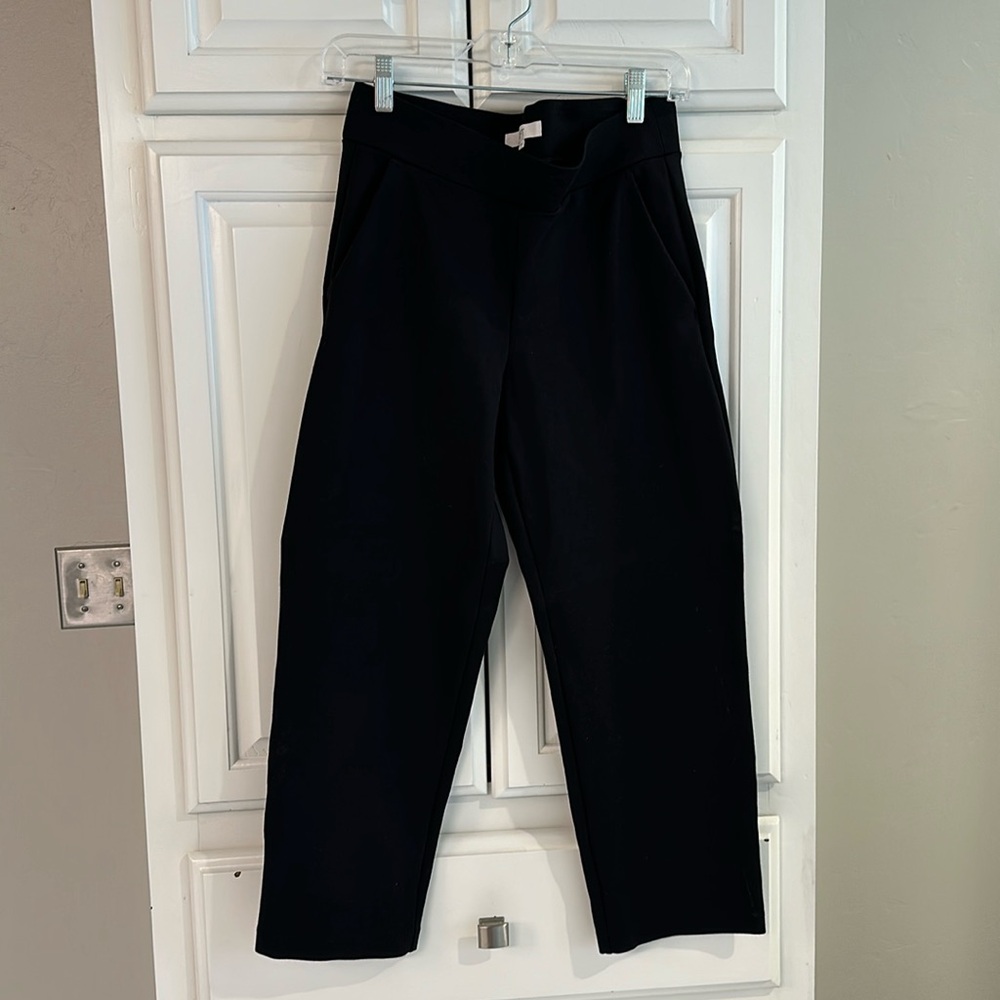 NWOT LOFT Black Pull-On Ponte Ankle Pants, Size MP